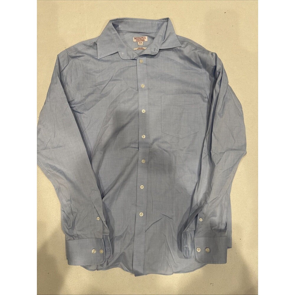 Merona Dress Shirt Light Blue Men’s Sz Medium Long Sleeve